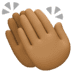 👏🏾 clapping hands: medium-dark skin tone display on Facebook